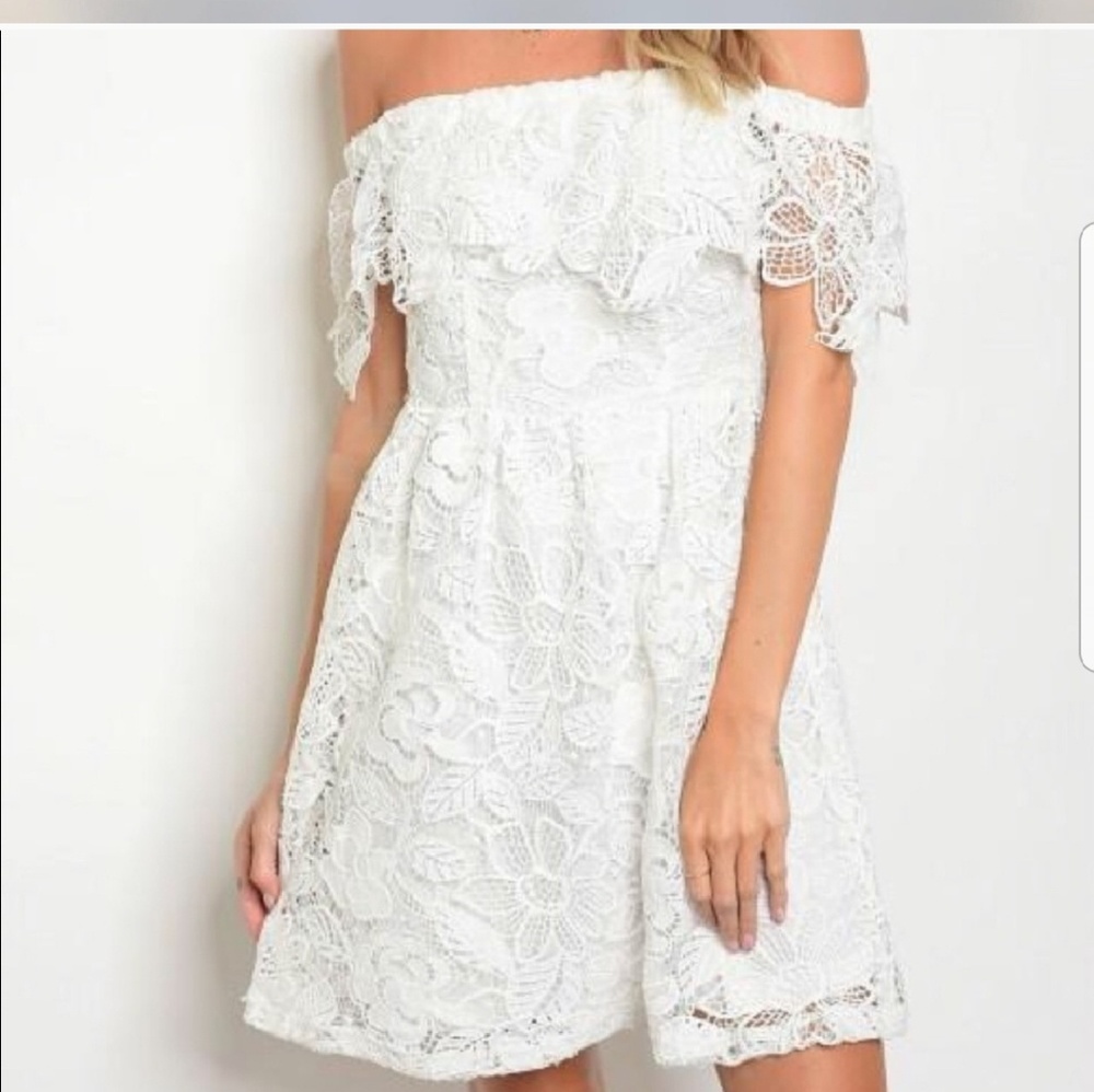 Lace off-shoulder dress